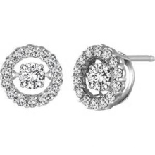 Pendientes del perno prisionero 925 Joyería de plata del diamante del baile